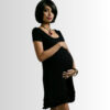 Annee Matthew Andre Ruffles Nursing Dress Black showing pregnancy