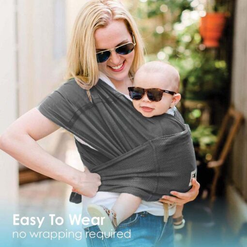 baby ktan breeze baby carrier charcoal side view
