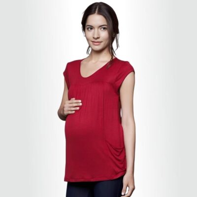 DOTE Lindsay Pocket Nursing Top maternity view in red