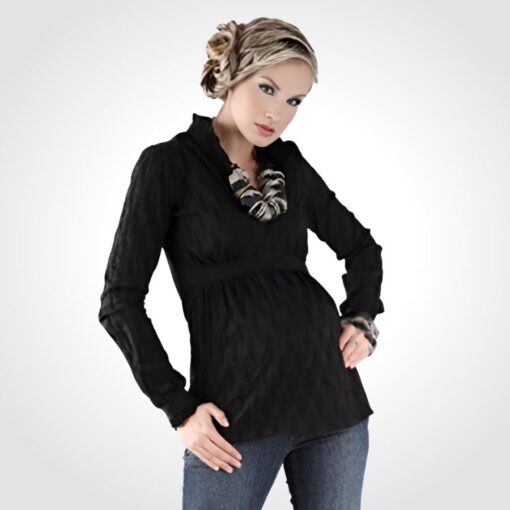 happpy mum lilly maternity shirt in black