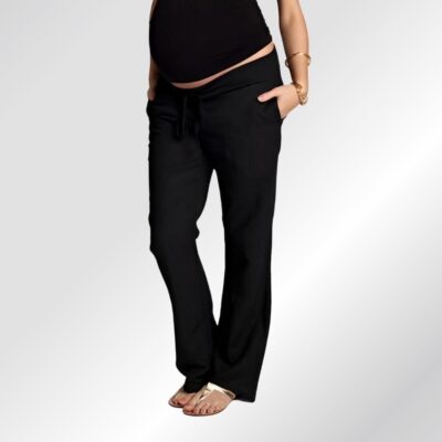ingrid and isabel lounge pants in black with hands in pocket