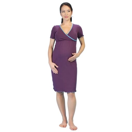 japanese weekend maternity nursing nightgown in purple