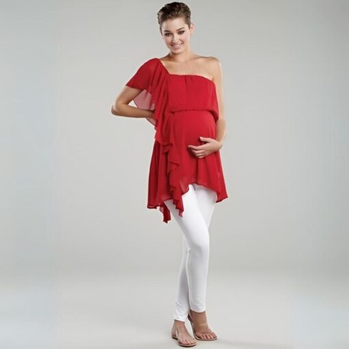 maternal america asymmetrical maternity top full length