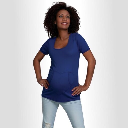 Pure T maternity top blue