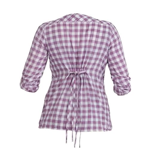 Queen Mum Voile Check Maternity Blouse back view