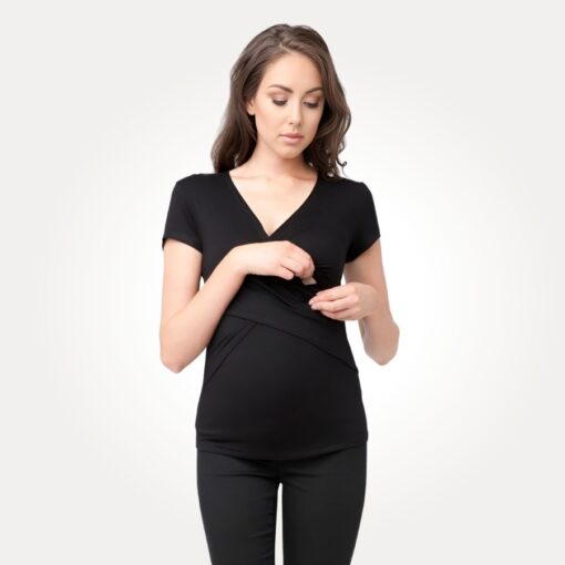 ripe embrace maternity nursing top in black