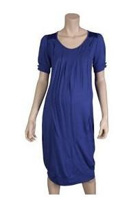 Pregnant mannequin wearing Venetia Kole Alexa Drape Maternity Dress in blue