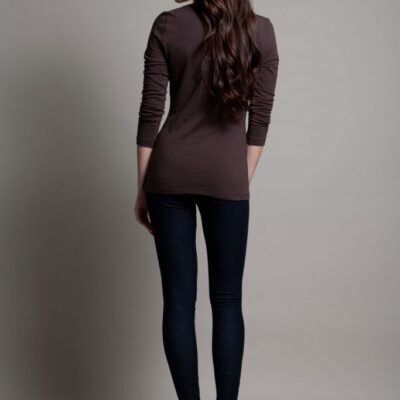 Dote Crossover wrap nursing top brown back view