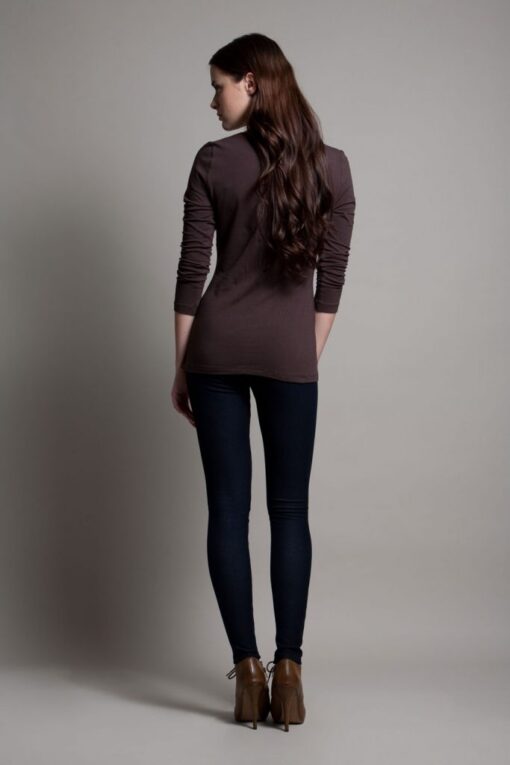 Dote Crossover wrap nursing top brown back view