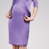 Happy Mum Shiny Violet Maternity Dress