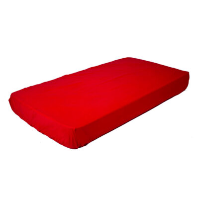 fitted cot sheet in red