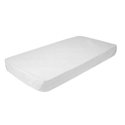 fitted cot sheet in white
