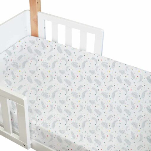 amani bebe standard fitted cot sheet in playful print