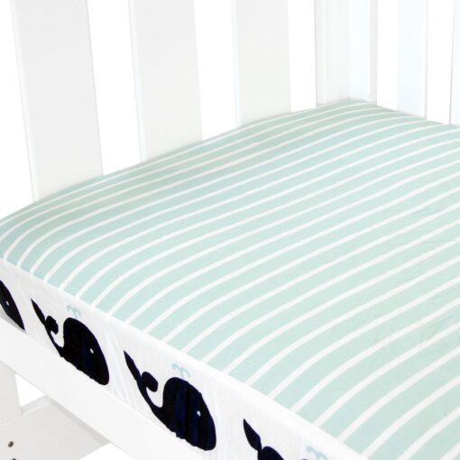 fitted cot sheet collection in whale print