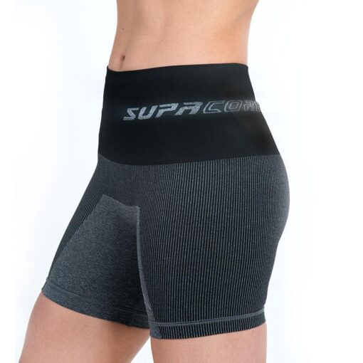 supacore postpartum compression shorts in black side view