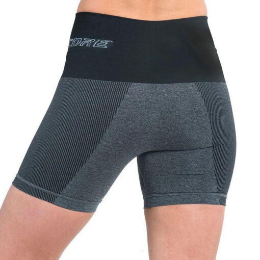 supacore postpartum striped compression shorts in black back view