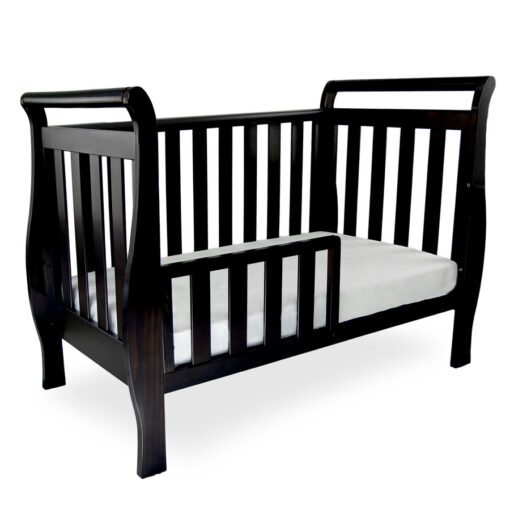 georgia sleigh luxx cot as toddler bed with rail