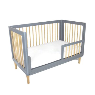 riya grey and natural cot in toddler bed version
