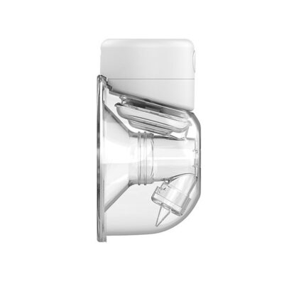 the night owl original portable breast pump in white from a side view