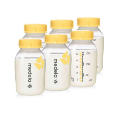 6 pack of 150ml Medela breast milk storage bottles