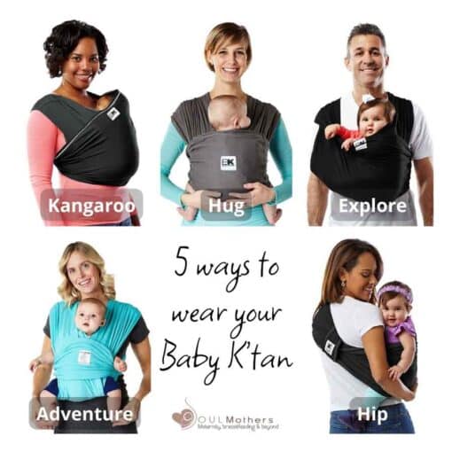 5 images of ways to wear your baby k'tan